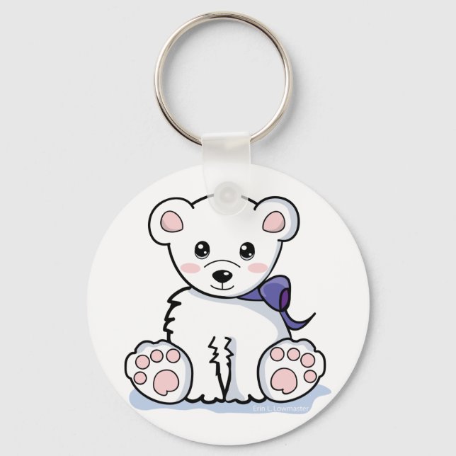 Cute Polar Bear Keychain (Front)
