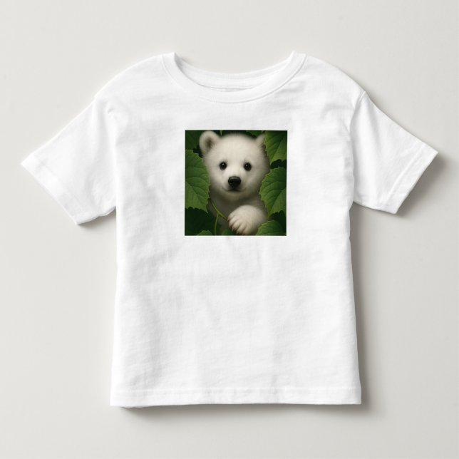 “Cute Polar Bear Kids T-Shirt – Winter Animal Tee (Front)