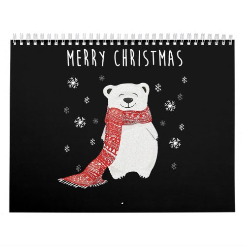 Cute Polar Bear  Merry Christmas Xmas Calendar