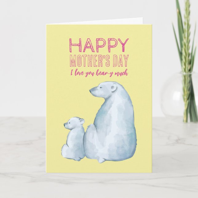 Cute Polar Bear Mom Happy Mother's Day Card (Front)
