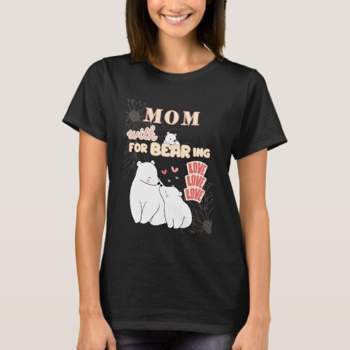 Cute Polar Bear Mom with Forbearing Love Christian T_Shirt