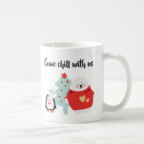 Cute Polar Bear Penguin Christmas Coffee Mug