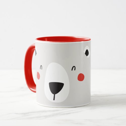 Cute polar bear personalized childrens mug