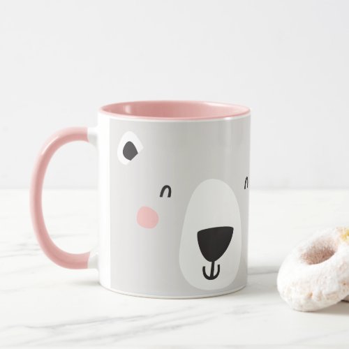 Cute polar bear personalized childrens mug