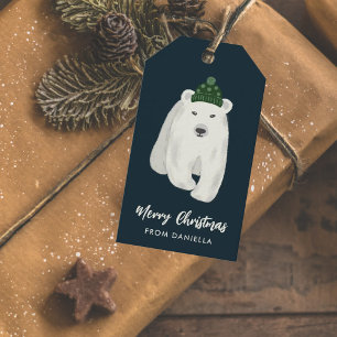 Cute Polar Bear Personalized Christmas Gift Tags