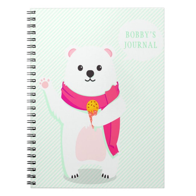 Cute Polar Bear Personalized Notebook