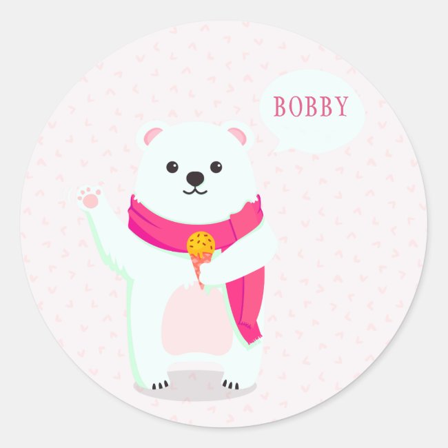Cute Polar Bear Personalized Stickers