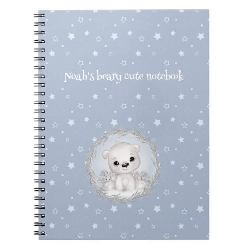 Cute Polar Bear Personalized Winter themed Noteboo Notebook
