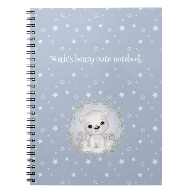 Cute Polar Bear Personalized Winter themed Noteboo Notebook (Front)