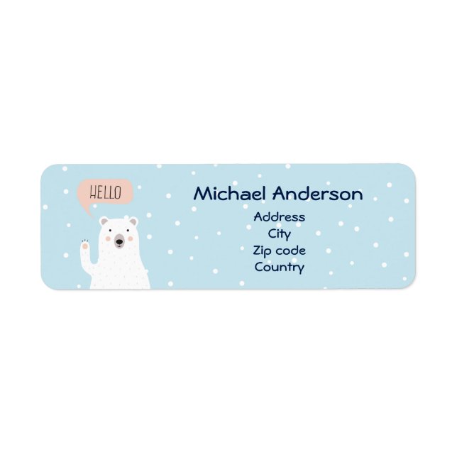 Cute Polar Bear Pesonailzed Label (Front)