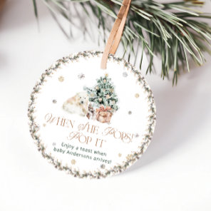 Cute Polar Bear Pop it When She Pops Baby Shower Favor Tags