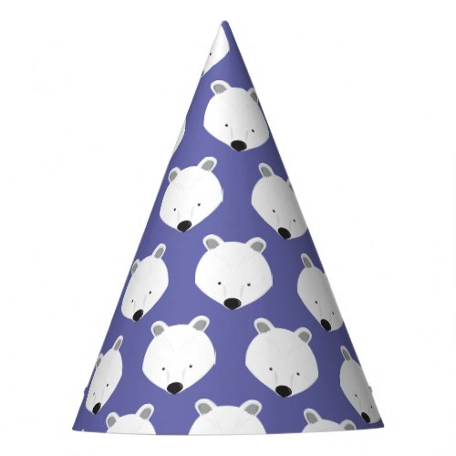 Cute Polar Bear Purple Animal Party Hat