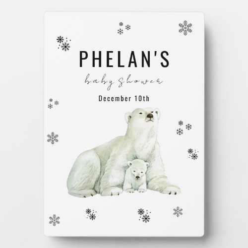Cute Polar Bear Return Address Classic Plaque