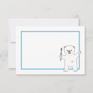 Cute Polar bear Simple Flat Drawing / Note Card