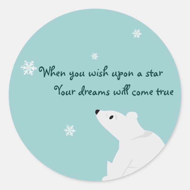 Cute Polar Bear Sticker - customizable (Front)