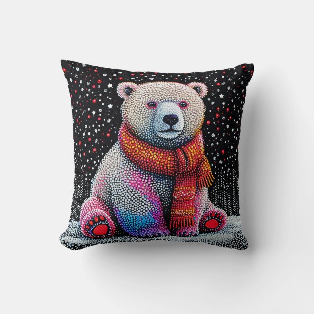Cute polar bear throw pillow (Front)
