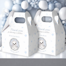 Cute Polar Bear White Winter Boy Baby Shower Favor Boxes