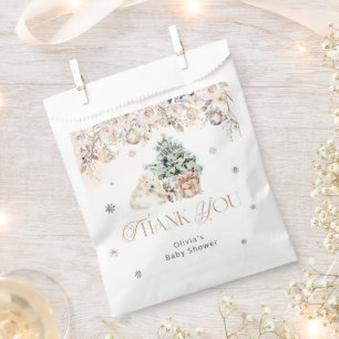 Cute Polar Bear Winter Baby Shower Favor Bag