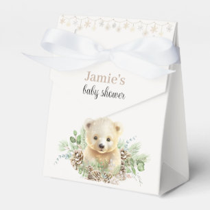 Cute Polar Bear Winter Baby Shower Favor Box