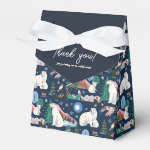 Cute Polar Bear Winter Baby Shower Favor Boxes