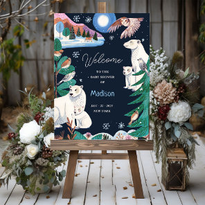 Cute Polar Bear Winter Baby Shower Foam Board