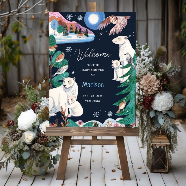Cute Polar Bear Winter Baby Shower Foam Board (Cute Polar Bear Winter Baby Shower Foam Board)