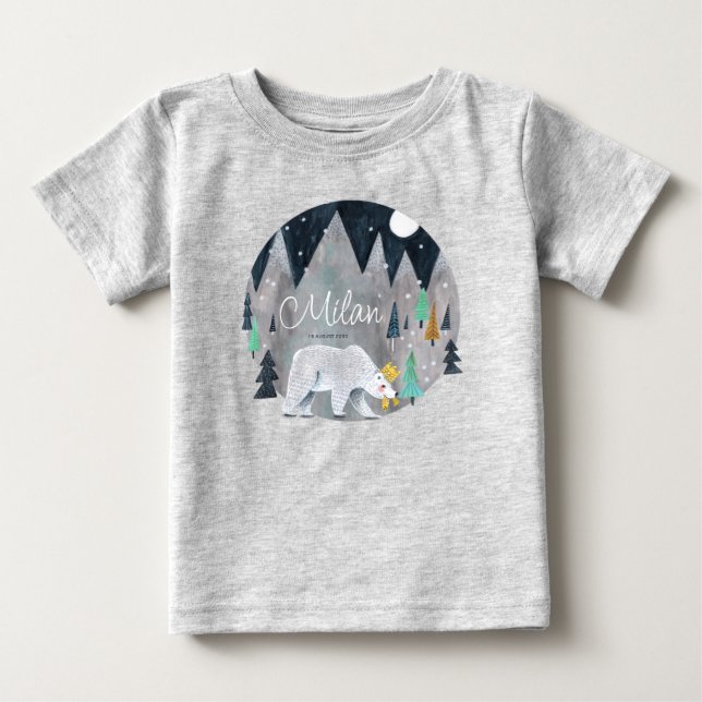 Cute Polar Bear Winter  Baby T-Shirt (Front)