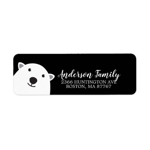 Cute Polar Bear Winter Holiday Address Label