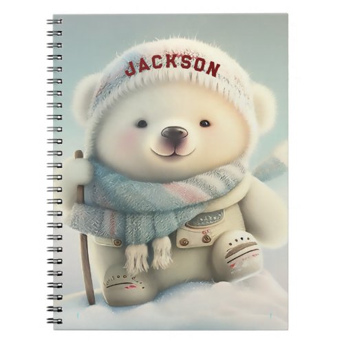 Cute Polar Bear Winter Wonderland Personalized Notebook