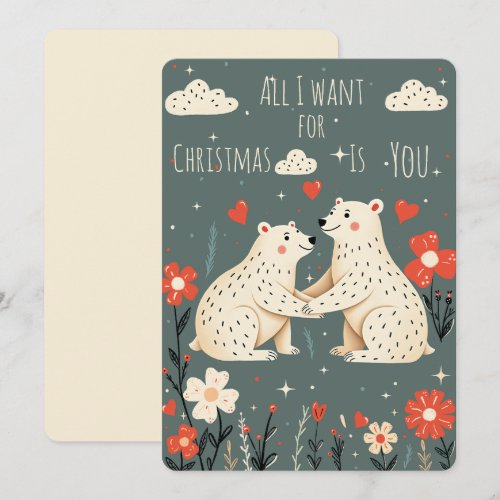 Cute Polar Bears Christmas Card