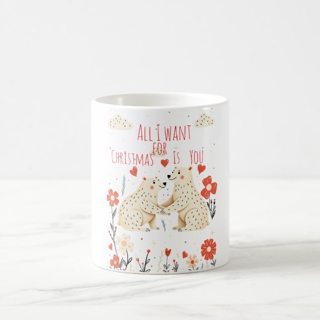 Cute Polar Bears Christmas Mug (Center)