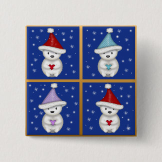 Cute Polar Bears Design Pinback Button