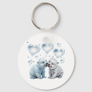 Cute Polar Bears Keychain