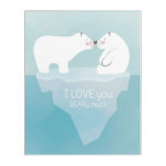 Cute Polar Bears Kissing. Nursery Decoration. Acrylic Print at Zazzle