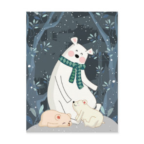 Cute Polar Bears Postcard