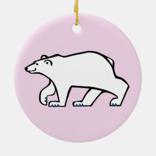 Cute  POLAR BEARS -Wildlife -  Arctic pink Ceramic Ornament