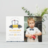 Cute Police Car Kids Photo Any Age Birthday Invite (Standing Front)