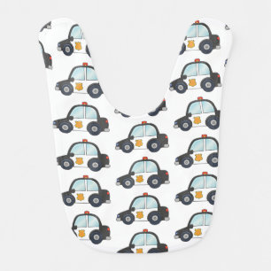 Cute Police Car Pattern Bib