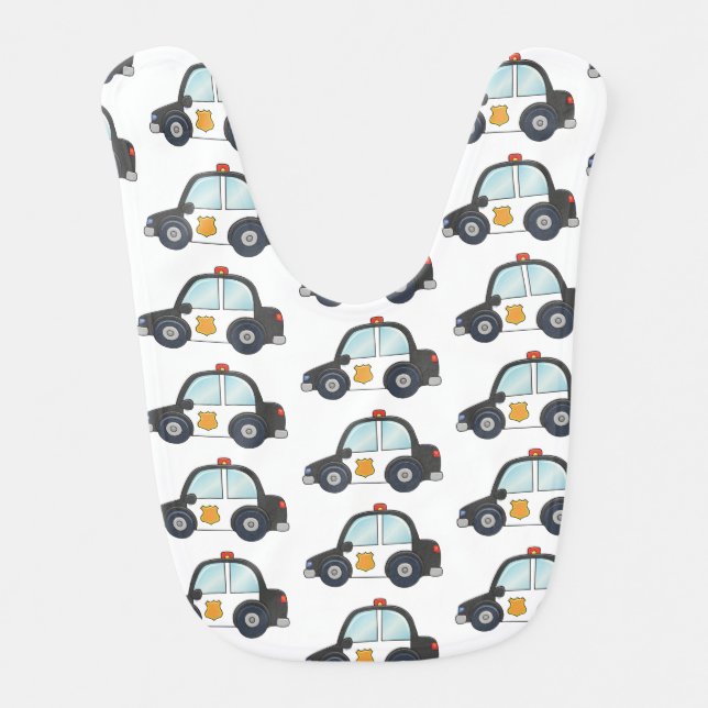 Cute Police Car Pattern Bib (Front)