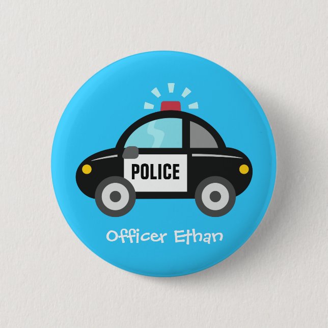 Cute Police Car with Siren For Kids Button (Front)