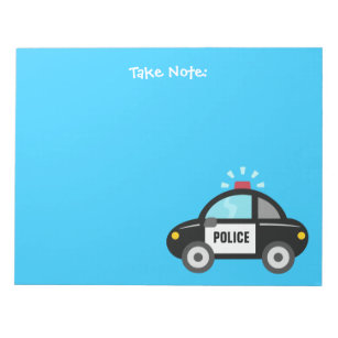 Cute Police Car with Siren For Kids Notepad
