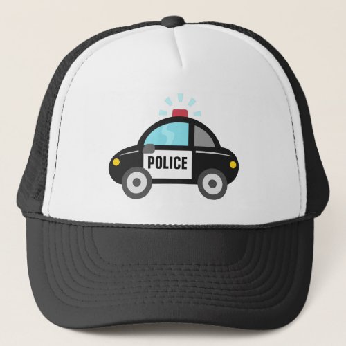Cute Police Car with Siren For Kids Trucker Hat