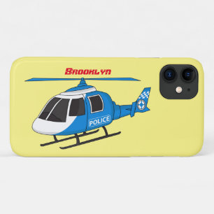 Cute police department helicopter chopper cartoon iPhone 11 case