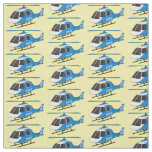 Cute police department helicopter chopper cartoon fabric