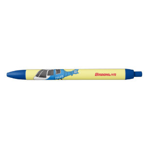 Cute police department helicopter chopper cartoon pen