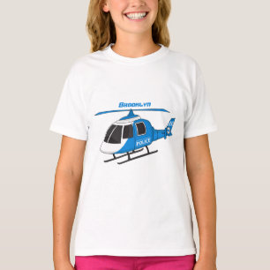 Cute police department helicopter chopper cartoon T-Shirt