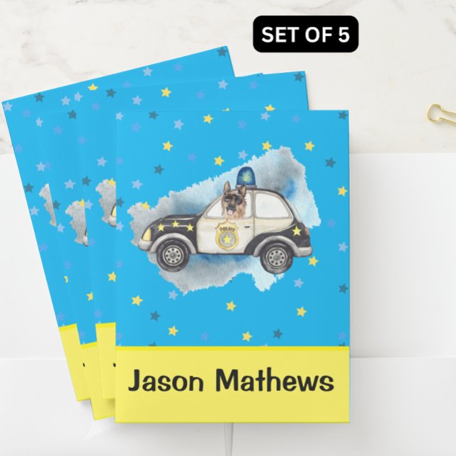 Cute Police Dog in Car Pocket Folder (Creator Uploaded)