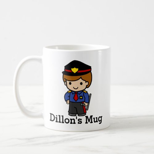 Cute Police man with baton Coffee Mug