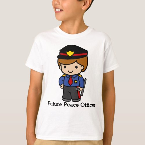 Cute Police man with baton T_Shirt