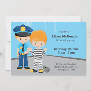 Cute Police Officer Invitation